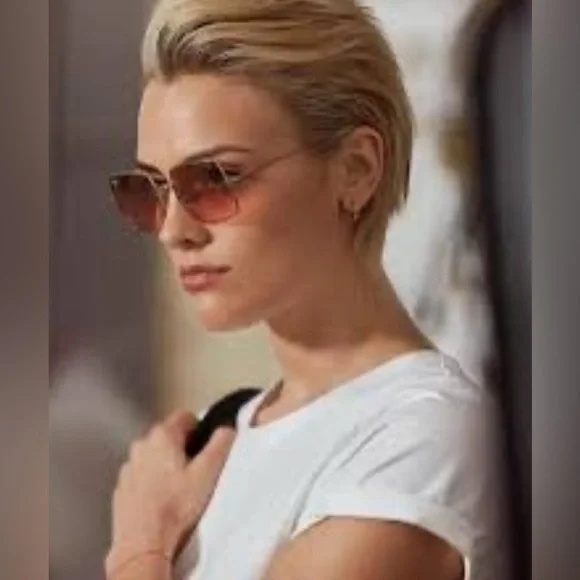 Ray-Ban Womens Sunglasses Rose Lens RB1971 Square Metal Frame 9151/AA  54-19-145 - Picture 13 of 16